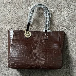 Brown tote bag